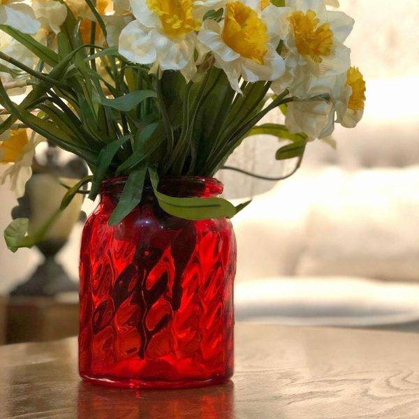 گلدان شیشه ای دستساز رنگی مدل تیراژه - 01 2