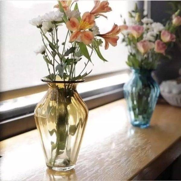 گلدان شیشه ای مدل باران دستساز در 4 رنگ - baran1