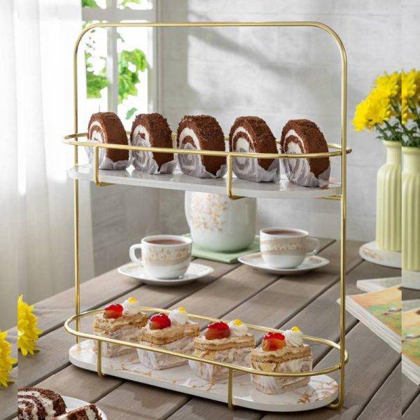 استند شیرینی خوری دو طبقه بیضی مدل دامان - main