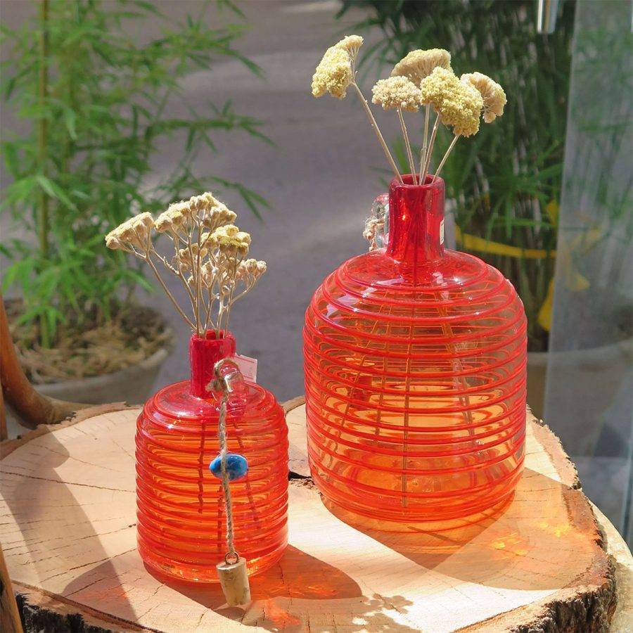 گلدان شیشه ای رنگی دستساز مدل تالاب - talab3